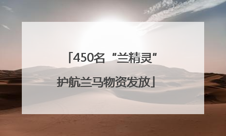 450名“兰精灵”护航兰马物资发放