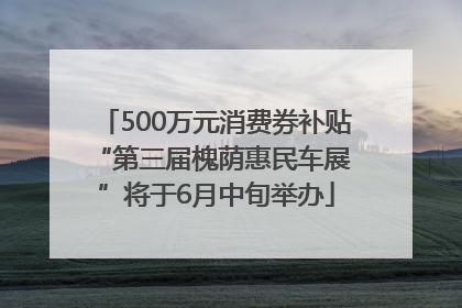 500万元消费券补贴 “第三届槐荫惠民车展”将于6月中旬举办