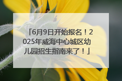 6月9日开始报名！2025年威海中心城区幼儿园招生指南来了！